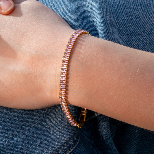 Emily's Baguette Bracelet - Blush Pink