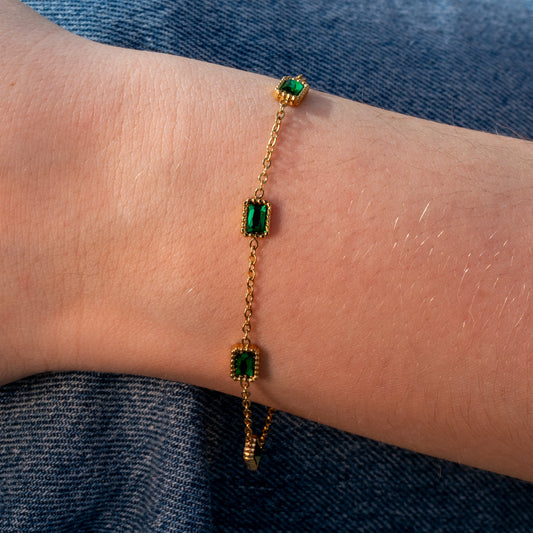 Gemma Bracelet - Emerald Green